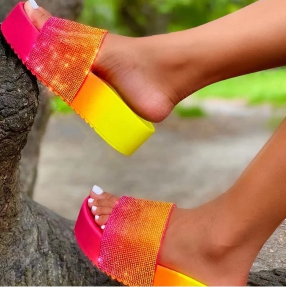 Women's Sequin High Platform Glitter Sandals